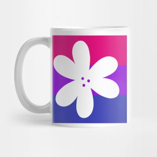 Flower Outline - discreet bisexual pride flag Mug